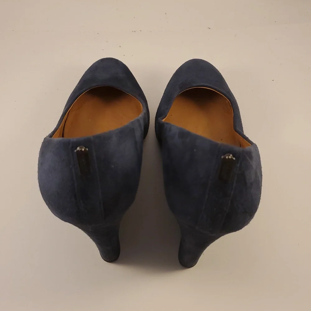 Coach Women's Blue Suede Pumps Size 8 1/2 Style Rileigh - Picture 4 of 11